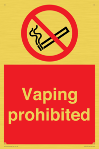 Vaping prohibited